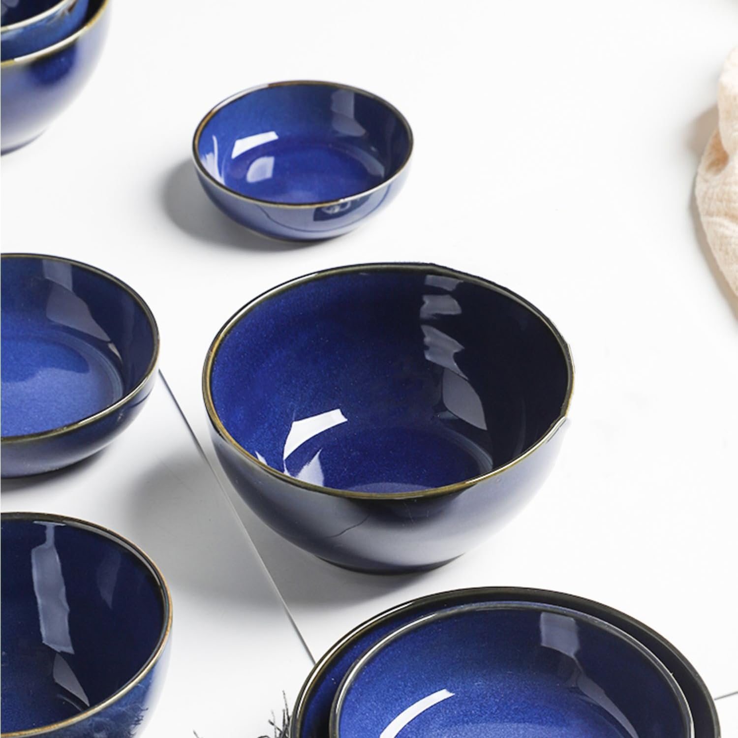 Soy Sauce Dish, Dipping Sauce Bowls, Side Dishes Bowl Set, Small Dipping Bowls, Ceramic Pinch Bowls (4 Packs,14cm)