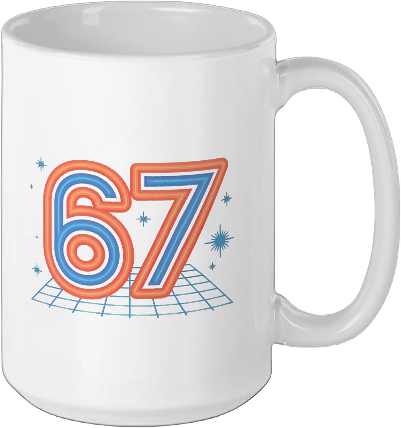 67 Meme Funny Six Seven Alpha Slang Ceramic Mug, White, 15oz image 2