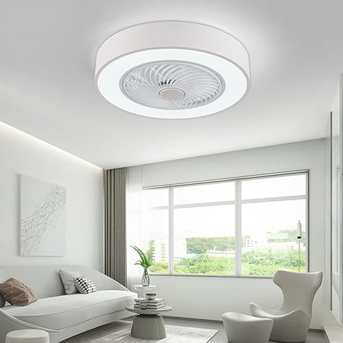 Miniatura 1 de YIYIBYUS Ventilador de techo cerrado con luces, ventilador de techo de 23 pulgadas para dormitorio, control remoto LED, 3 modos de iluminación de