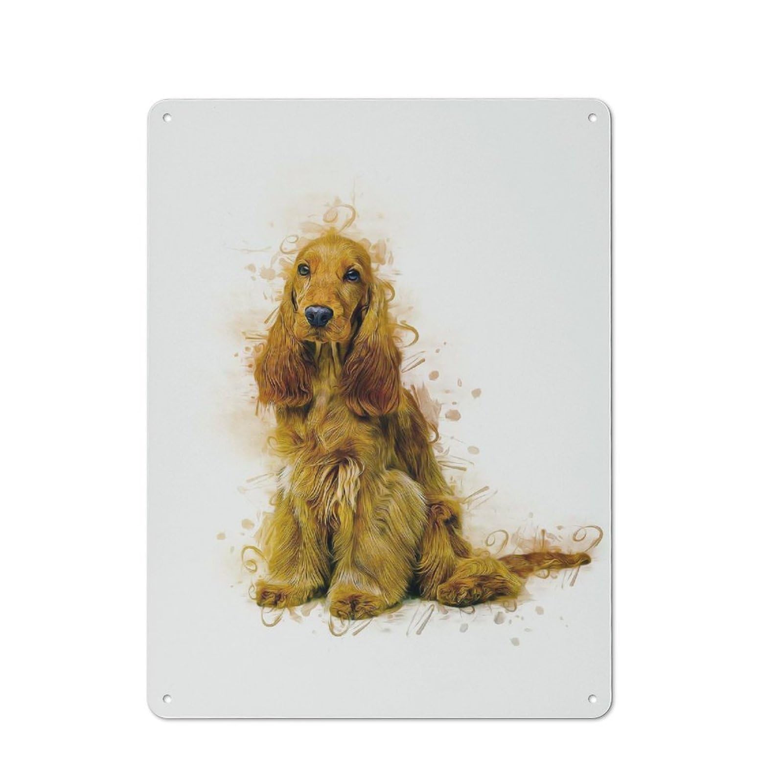 Junmoney English Cocker Spaniel Rustic Metal Wall Sign 40X30cm Featuring For Pub Or Café, For Vintage Wall Decor Fans, For Metal Sign Collectors