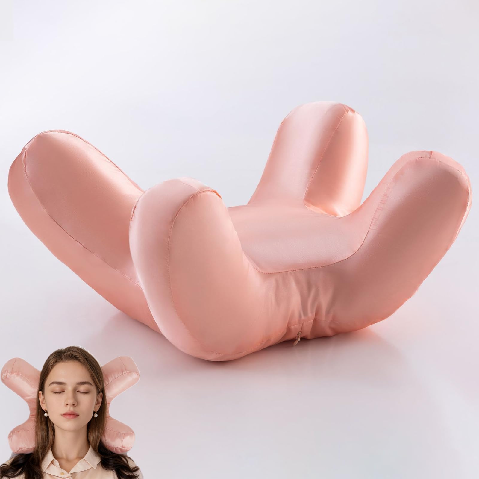 YMXWAN hole Face Pillow, Anti Wrinkle Pillow, beauty pillow for Wrinkles Side Sleeper, Ergonomic Face Pillow, Anti Wrinkle Pillow for Anti-Aging, Cervical Side Sleep Reduce Pressure for face and neck