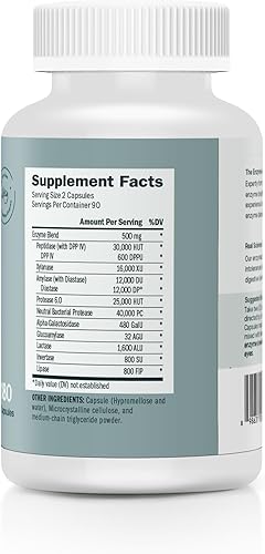 Miniatura 3 de Houston Enzymes TriEnza - 180 cápsulas 90 dosis - Enzimas de amplio espectro para intolerancias digestivas - Apoya la digestión de gluten caseína