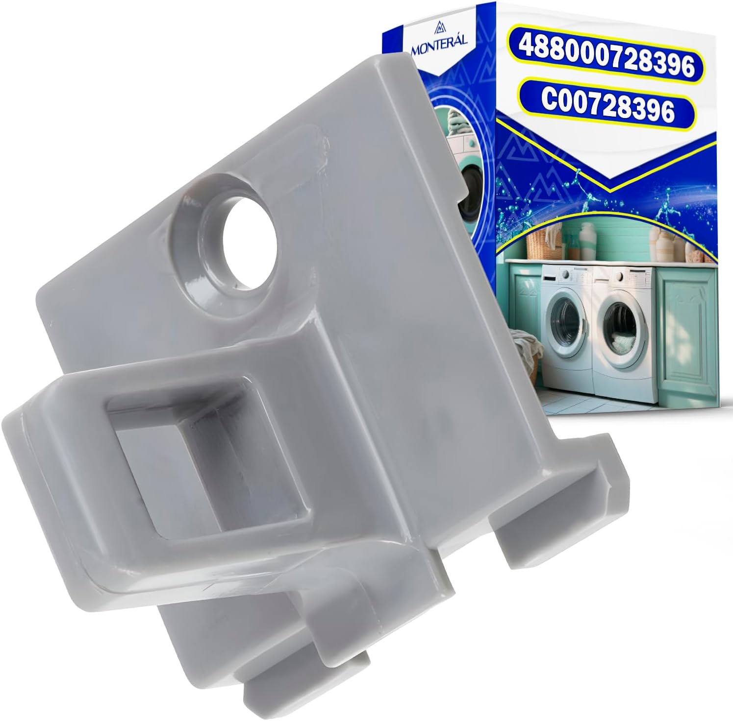Tumble Dryer Door Catch with the Original Code 488000728396 C00728396 for Hotpoint for Indesit for Whirlpool - Warranty 10 Years - MONTERAL
