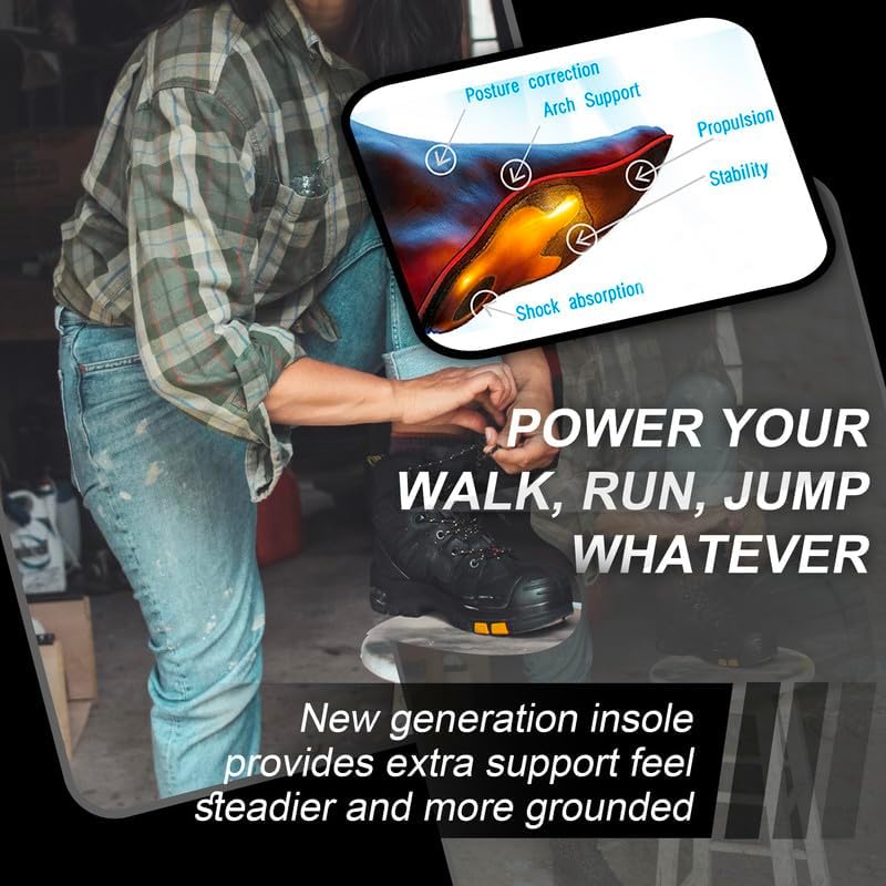 ROCKROOSTER Men's Woodland 6" Composite Toe Industrial & Construction Work Boots EH AK609 - Image 4