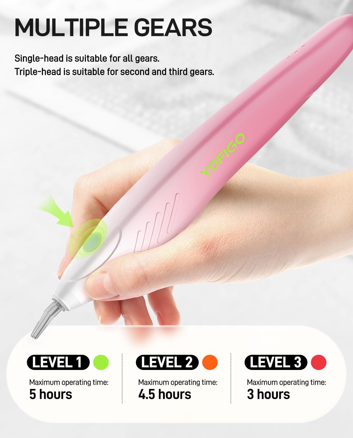 YOFIGO Electric Diamond Painting Pen,Wireless Art Pen for Diamond Painting with 3 Adjustable Suction Levels, Professional Diamond Art Pen with Magnetic Charging Base, Tool for DIY Craft(Pink)