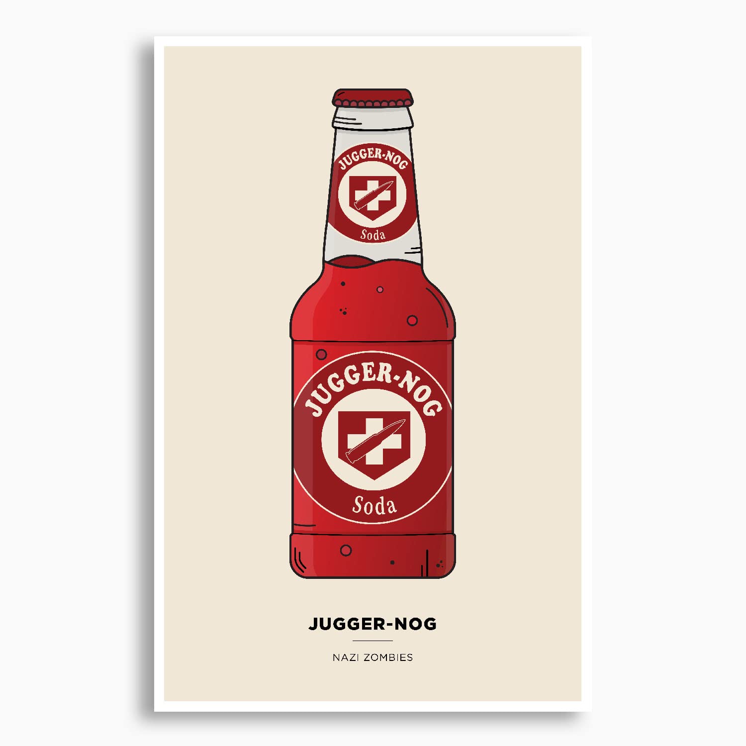Juggernog Soda Bottle Poster; Gaming Artwork (12x16, Juggernog)