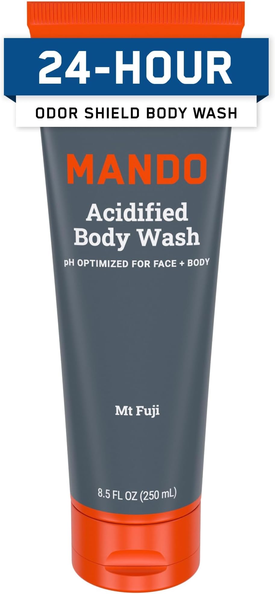 Mando Odor Shield Body Wash - 24 Hour Control - Removes Odor Better than Soap - SLS and Paraben Free, Skin Safe - 8.5 Ounce (Mt Fuji)