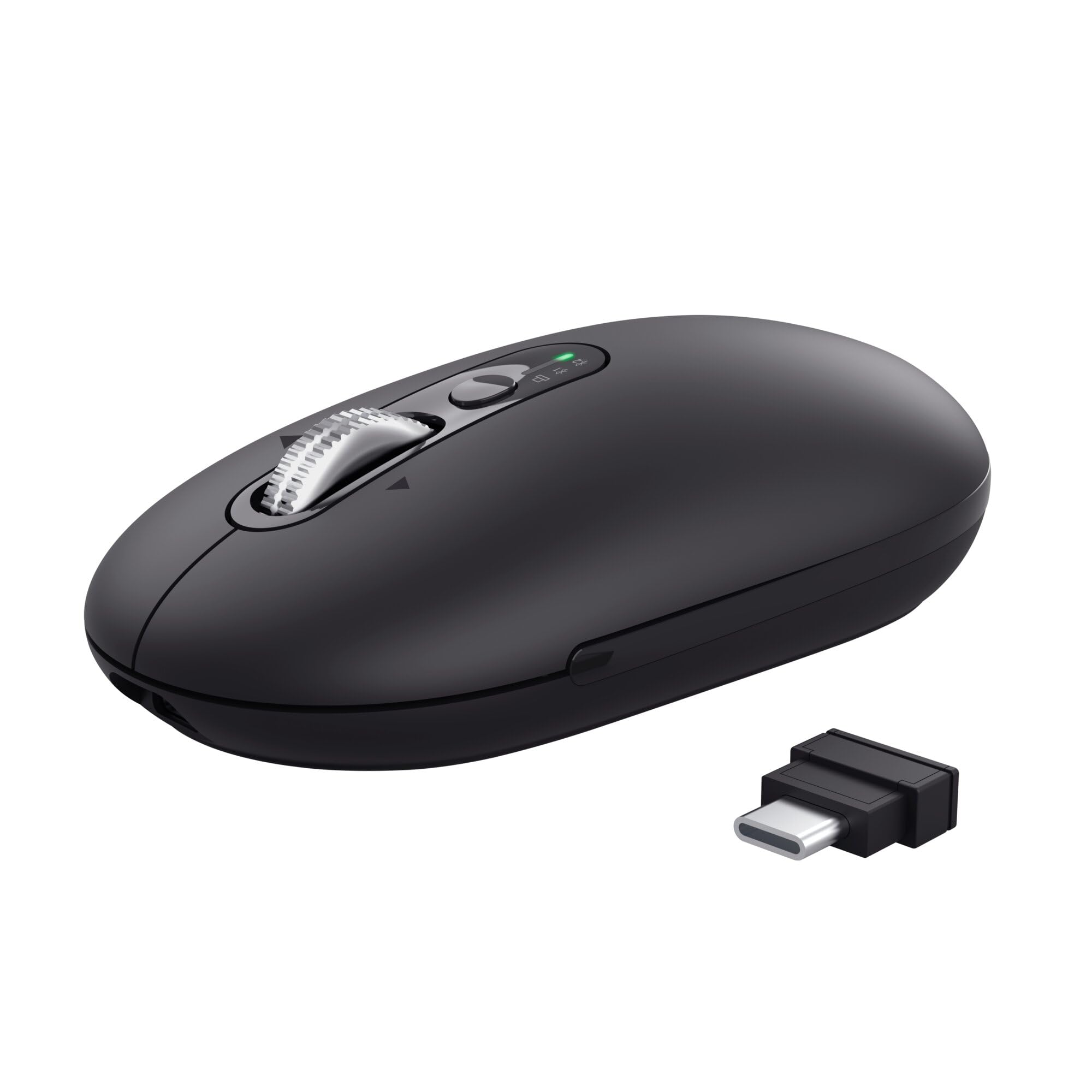 Trust Seron Hyperwheel Wireless Mouse Ultra Fast Scroll Wheel with Horizontal Scrolling, Bluetooth + 2.4GHz, Silent Buttons, 85% Recycled Materials, DPI Button, Multidevice Mouse Laptop PC Mac, Black