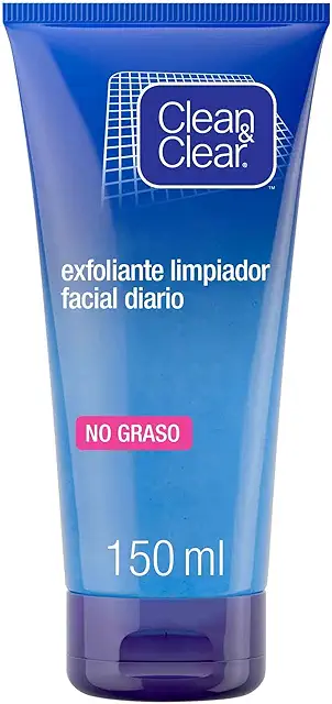 Clean & Clear Exfoliante Facial Diario Anti Puntos Negros - Gel Limpiador Suave 150 ml