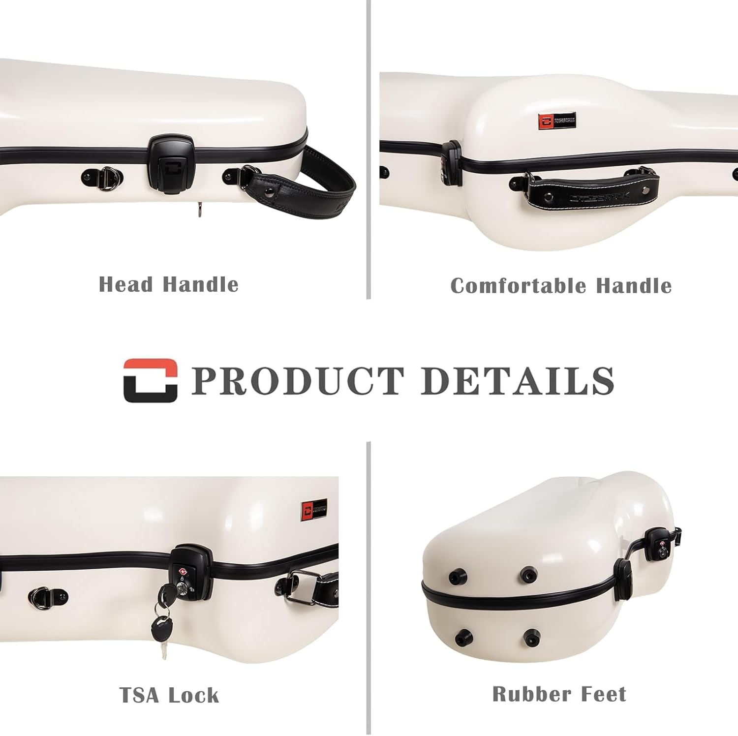 Crossrock Fiberglass Alto Saxophone Case | Glossy Milky White Finish | Reinforced Shell, Upgraded Interior, TSA Lock, Backpack Straps – Pro Travel Protection（CRF2020ASMW）
