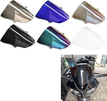 Motorcycle Double Bubble Wind Deflectors Windscreen Windshield Fit For Kawasaki Ninja ZX6R/ZX10R 2009-2016 ZX6R 2019 Black
