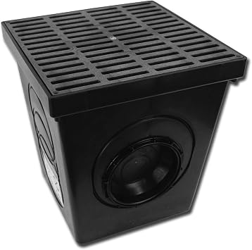 Polylok 12"x12" Square Catch Basin Kit Black Grate