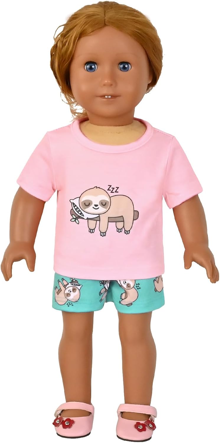 QPANCY Matching Girls & Dolls Pajamas Unicorn Pj Sets Summer Cotton Sleepwear