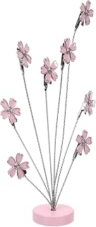 Flower Shaped 8 Branch Metal Memo Clip with Rope Pink | Desktop Note Holder, Rich Quantity for Home Anniversary Decor, Holding Small Lightweight Items and DIY Crafts