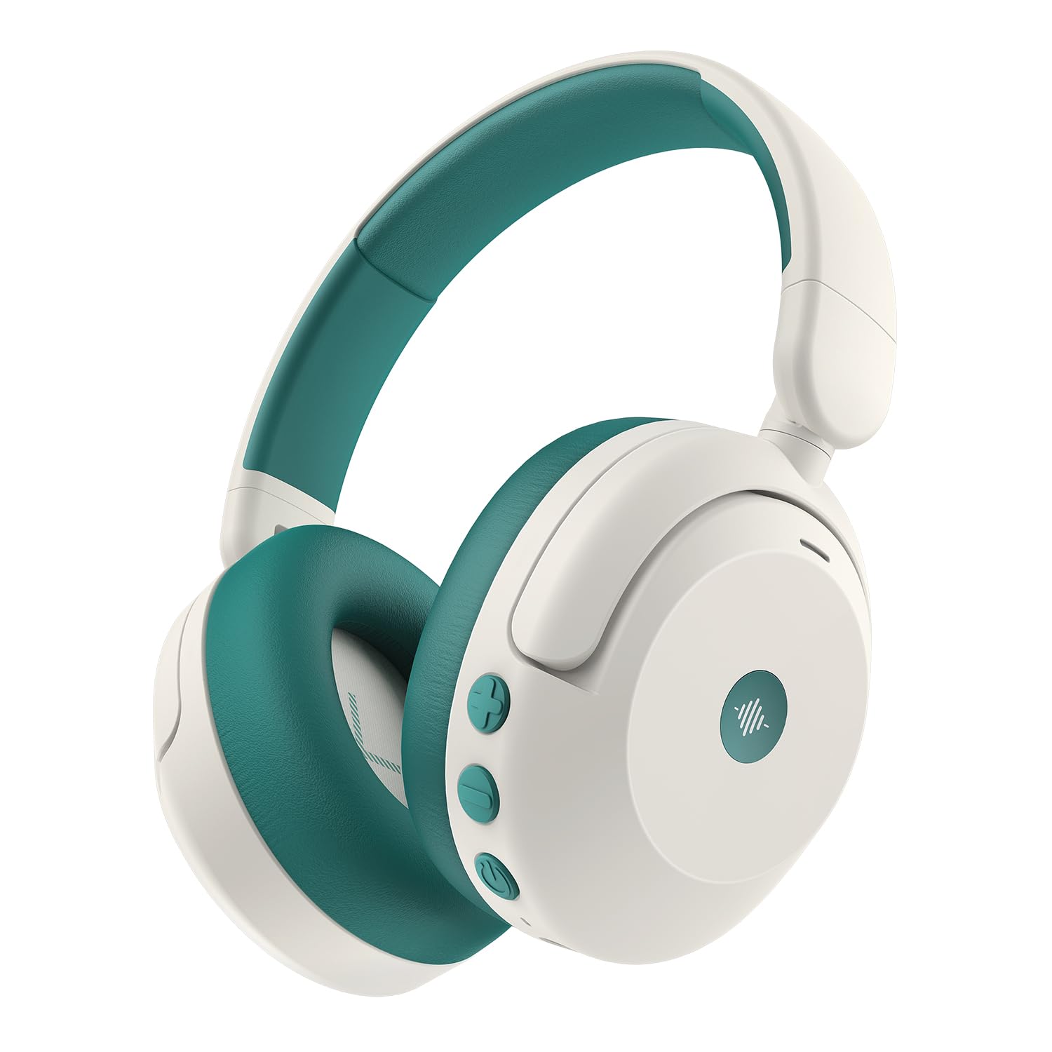 iClever BTH20 Active Noise Cancelling Headphones for Kids, 60H Play Time,Type C Fast Charging,Safe Volume 80dBA,Bluetooth5.4,Award-Winning Kids Headphones Wireless for iPad Tablet Airplane,White&Green