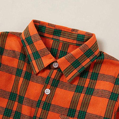 Roupas para bebês meninos e meninas xadrez, de flanela, manga comprida, camisetas para crianças, Ora