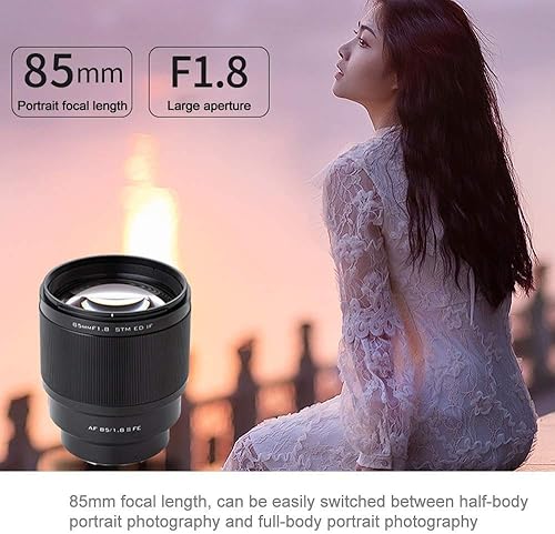 Miniatura 6 de Lente Auto-Focus Prime VILTROX 3.346in F1.8 Mark II STM Full Frame Portrait Lens para Sony E-Mount Camera A7III A7RIII A7SII A7II A9 A7 A7 A6500