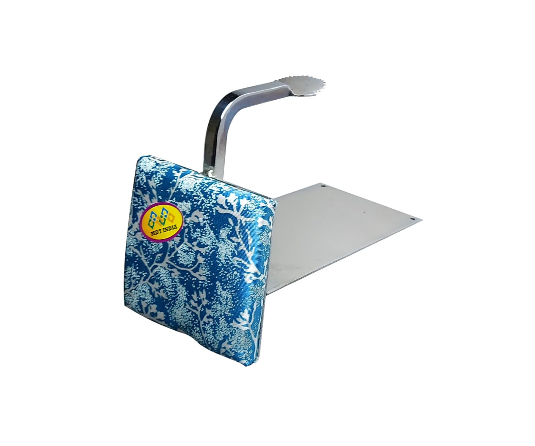 MDT India Movable Cushioned Metal Coconut Scraper Table Top Chirava Place Anywhere (Silver Cushion Self Blade)