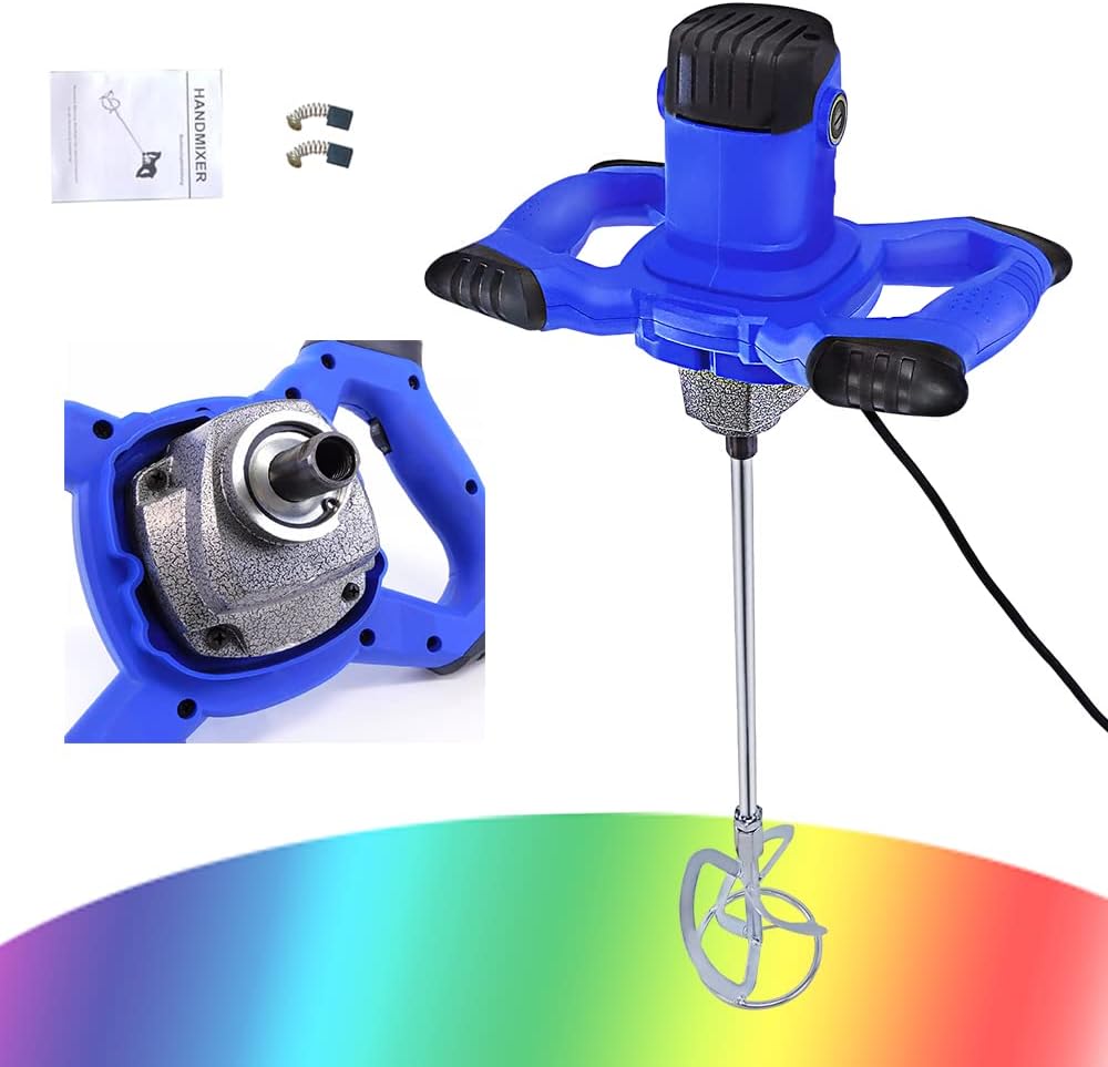 Electric Concrete Paddle Mixer with 6 Variable Speeds,Corded HandHeld Plaster Mixing Tool with