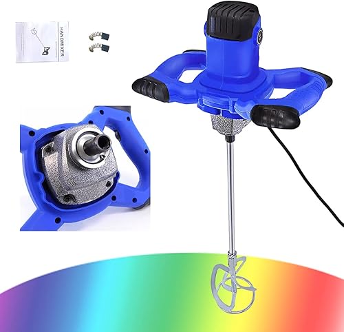 Miniatura 1 de Mezclador de cemento eléctrico de mano de 2600 W con 6 velocidades ajustables mezclador de hormigón de mano con barra de mezcla M14 para mezclar