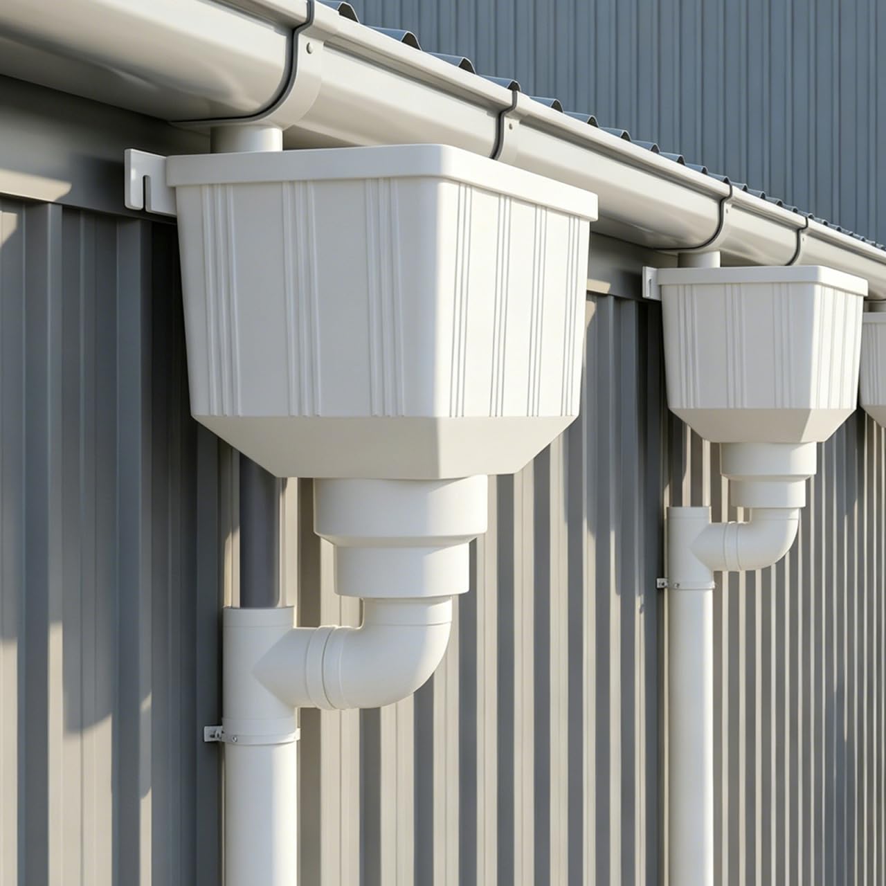 HOMSFOU Scarico Grondaia Downpipe Adattatore Universale Adattatore Paesaggio Deviatore Acqua Piovana Grande Imbuto Outdoor Acqua Piovana Grondaia Tamburo Drenaggio Olio Adaptador Bianco PVC Beccuccio