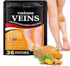 Varicose Veins Relief Patches for Legs (36 PCS) – Herbal Leg Support Patch with Turmeric & Natural Extracts – Comfortable Adhesive for Tired & Heavy Legs – For Men & Women