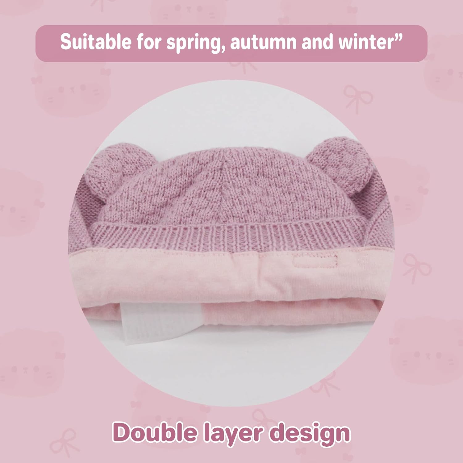 Duoyeree Kids Baby Hat Soft Warm Cable Knit Beanie Toddler Girl Fall Winter Hats - Image 4