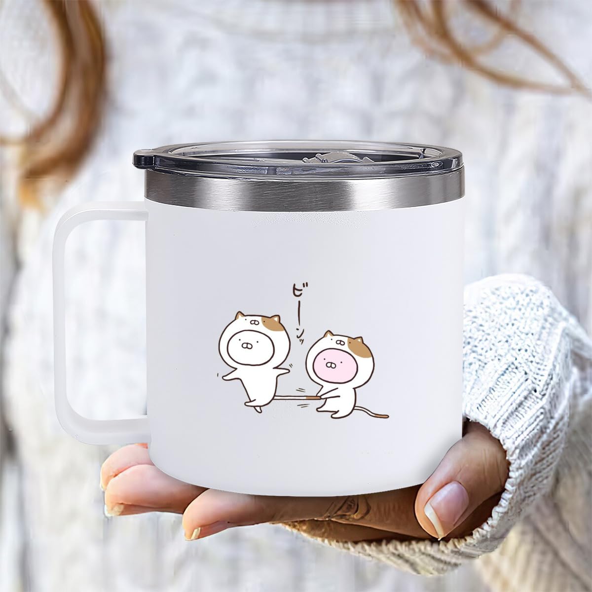 Amazon｜うさまるコーヒーカップ コーヒータンブラー マグカップ