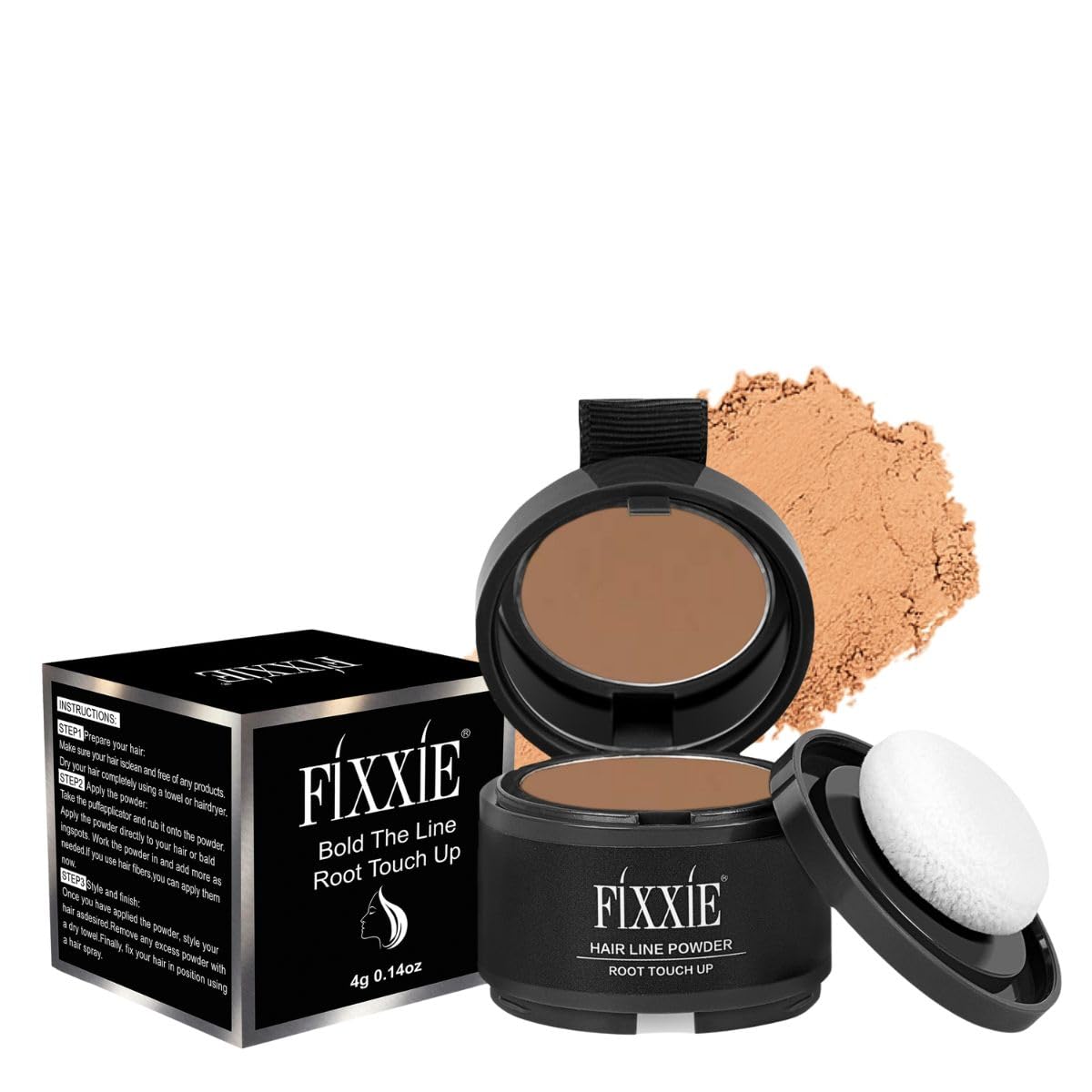 Hairline Powder, Root Touch Up Light Brown, Instant Hair Loss Concealer for Thinning Hair, Windproof & Sweatproof Hair Root Cover Up Powder with