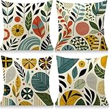 Cirzone Kissenbezug 45x45 2er Set Outdoor Kissen Leinen, Boho Deko für Deko Wohnzimmer, Garten, Balkon
