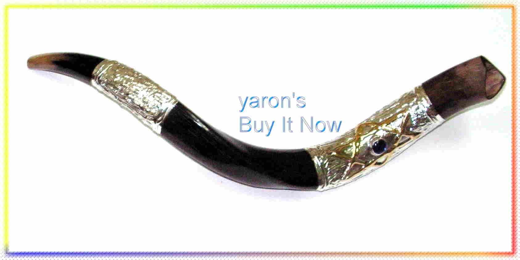Amazing Christian Silver-plated 27" Yemenite Shofar Kudu Judaica