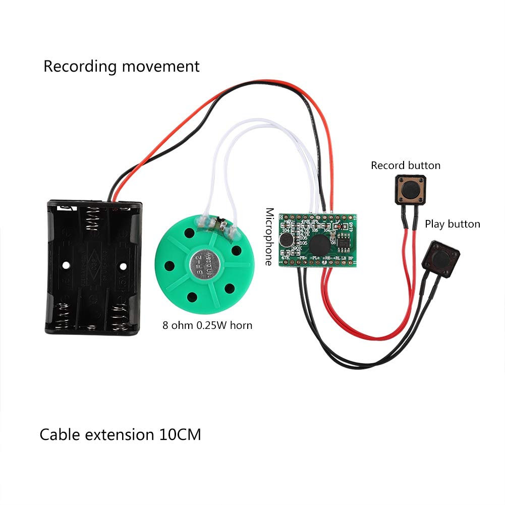 Tbest Icstation Diy Light Sensor Sound Module Recordable,Paper 60-Second Recording Playback Diy Voice Greeting Card Module Cable Extened 10Cm - Image 4