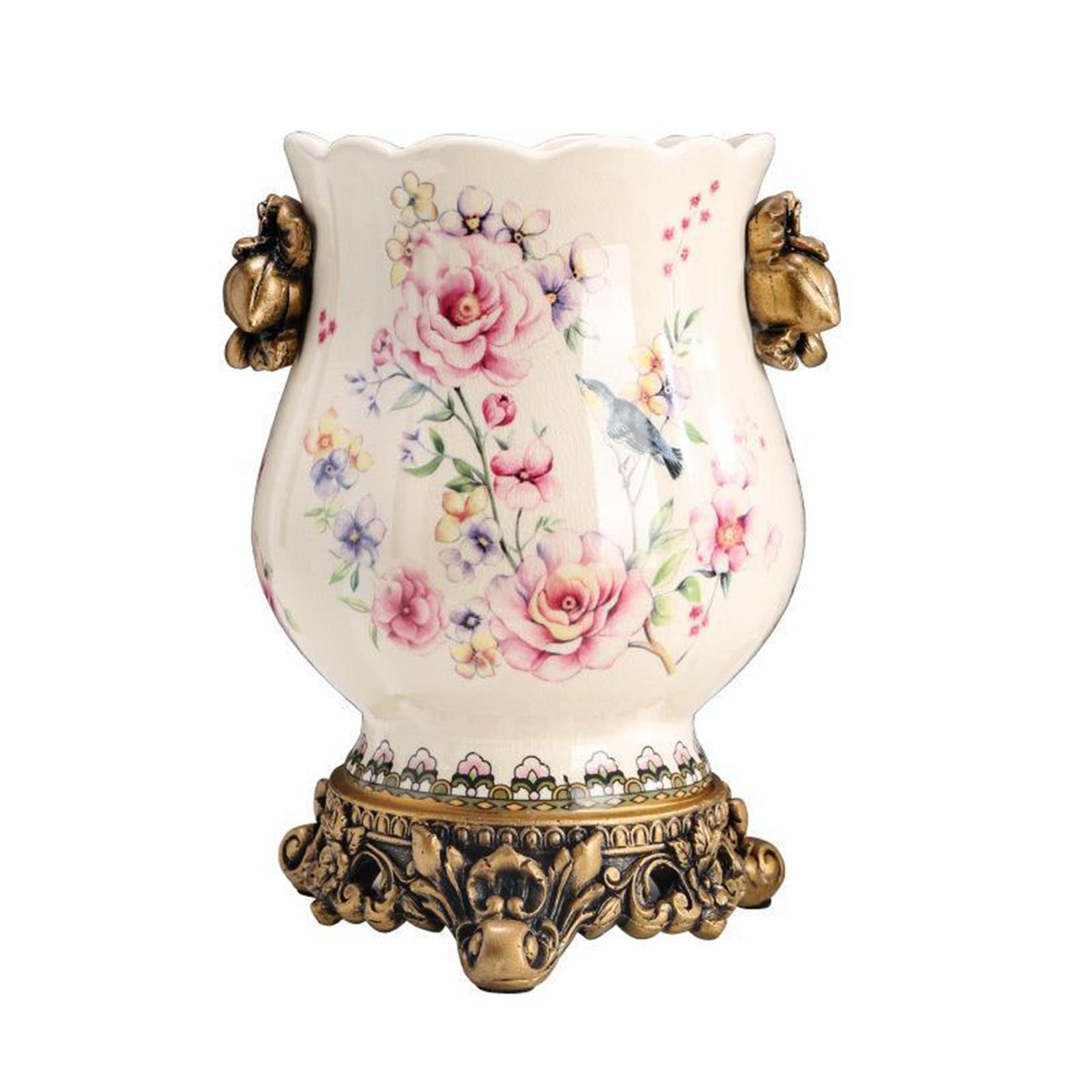 Vase sophistiqué de sol en céramique rose : l'élégance des lignes japonaises