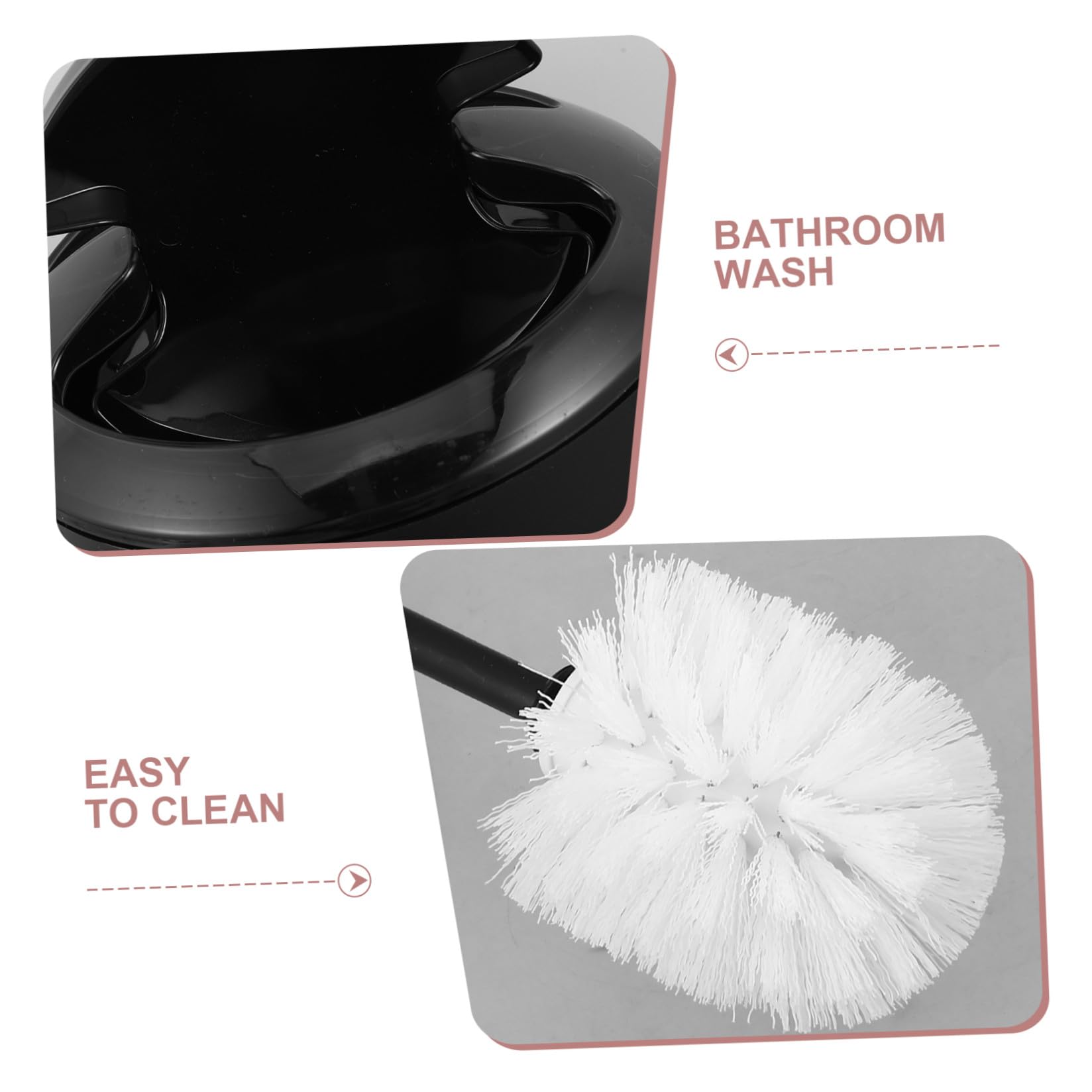 Beaupretty Conjunto de Accesorios de Baño con Dispensador de Jabón Negro de 6 Piezas en Plástico Resistente Humedad Porta Cepillos y Papelera para Hogar Elegante