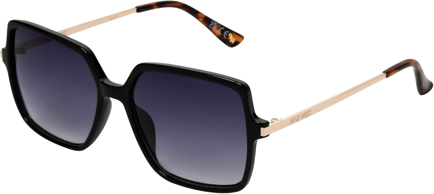 Nine West Women's Kira Sunglasses Square, Brown, 55mm