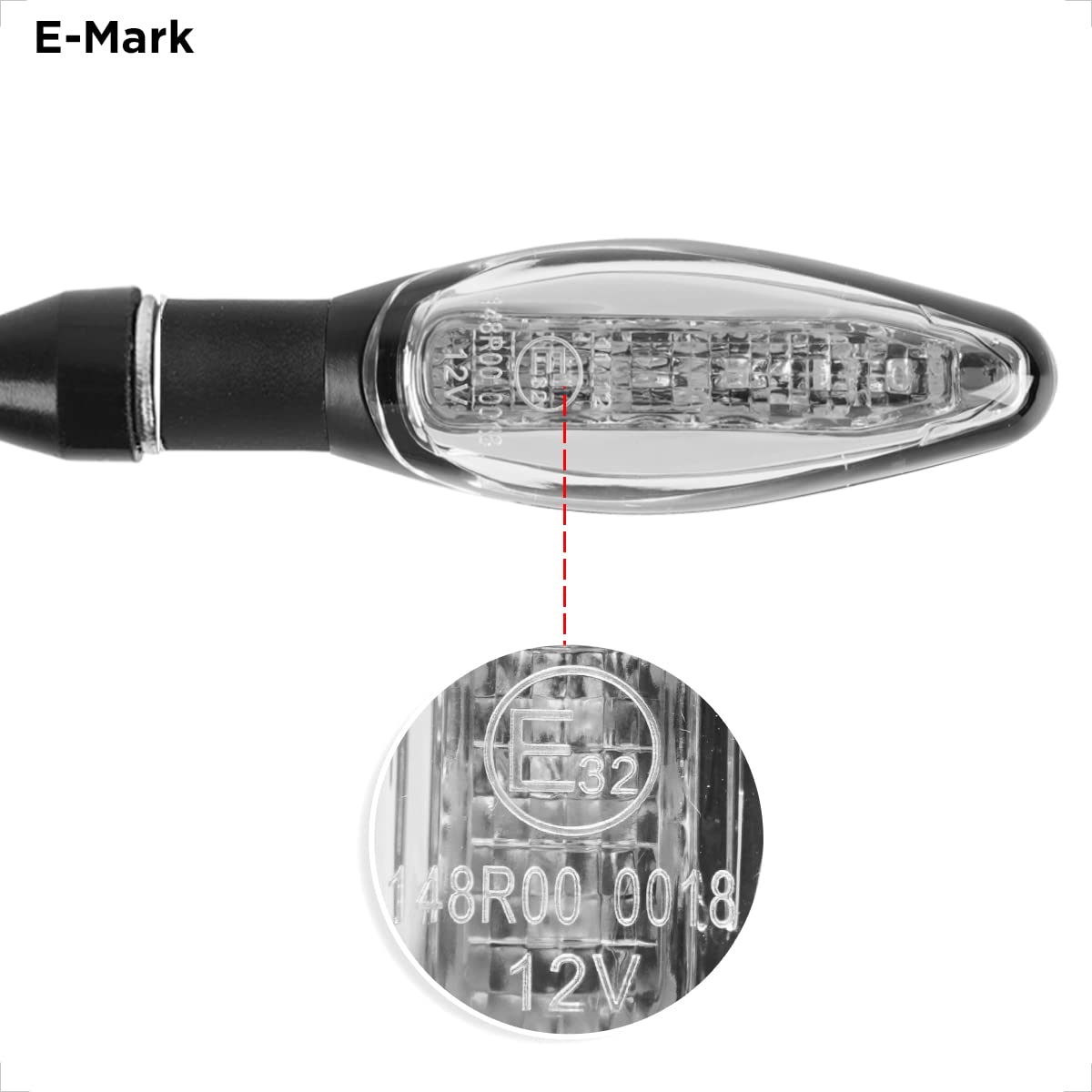evermotor Uniwersalny 12 V, 4 sztuki, E32 kierunkowskazy LED, efekt wyścigowy, motocyklowa, uniwersalne, quad, kierunkowskazy, motocykl, Ip67, wodoodporne, E, testowane
