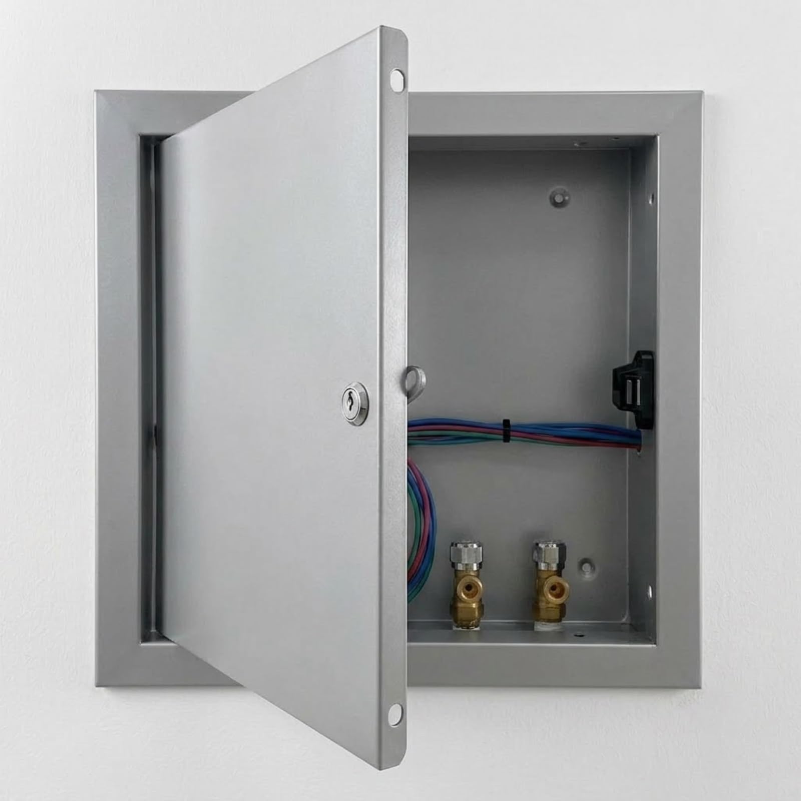 40x40cm Aluminium Access Panel with Key Lock, White Metal Inspection Hatch Access Panel for Wall & Ceiling, Conceals Pipes, Flush Fit(Gray,75x70cm)