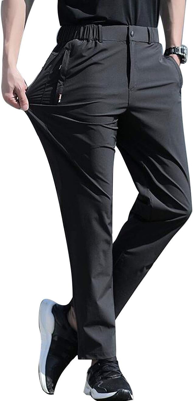 Mens Lightweight Stretch Quick Dry Hiking Running Pants Outdoor Sport Pant with Zip Pockets