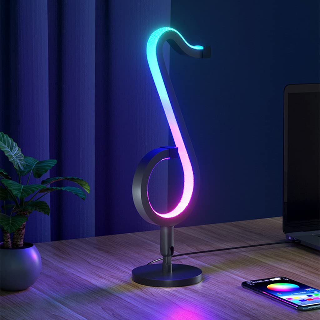 Luce da Tavolo da Gioco RGB Intelligente, Illuminazione Ambientale a LED con Sincronizzazione Audio, Illuminazione D'atmosfera per Decorazioni Artistiche, Controllo App Bluetooth, USB