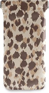 susiyo Abstract Leopard Animal Skin Glasses Case Portable Microfiber PU Leather Soft Sunglasses Bag Eyeglasses Pouch Holder Squeeze Top for Women Men