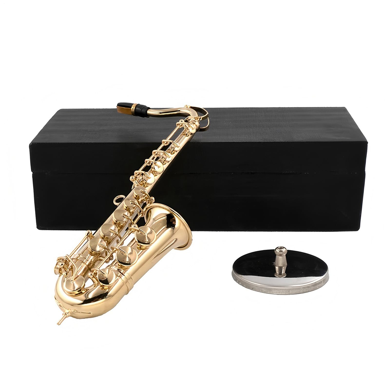 Modèle Sax,Modèle Réduit de Saxophone - Instrument de Musique en Laiton Collectionnable avec Support et Écrin pour Présentation Cadeau Maison de Adulte Enfant Noël | Décoration Maison Accessoire Maiso