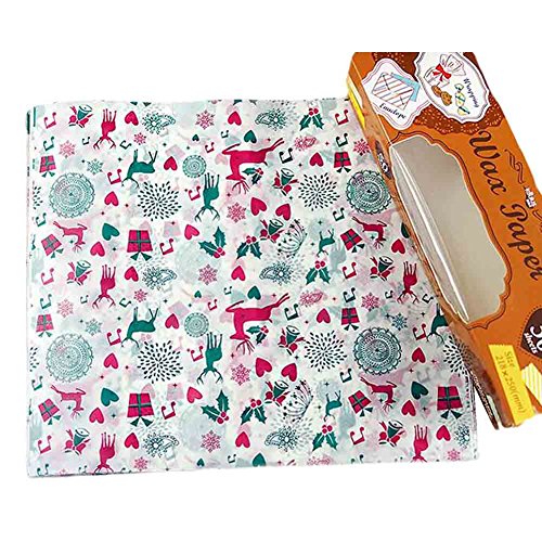 Christmas Candy Wrappers Tray Paper Wax Paper Greaseproof Baking Hamburger Paper, 50Pieces