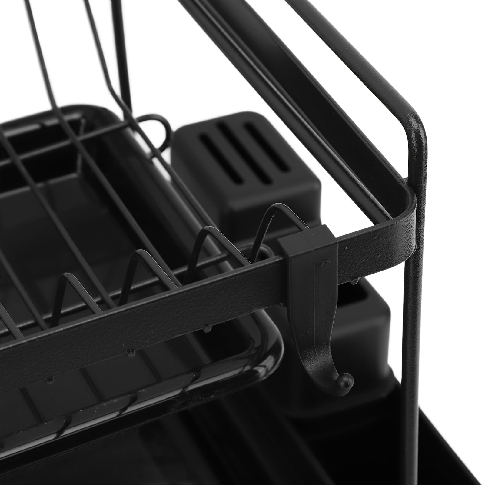 Étagère Pliable à 2 Couches pour Le séchage de la Vaisselle, égouttoir pour la Vaisselle avec Support pour ustensiles, étagère pour la Vaisselle en Fer et en Plastique de Grande ca