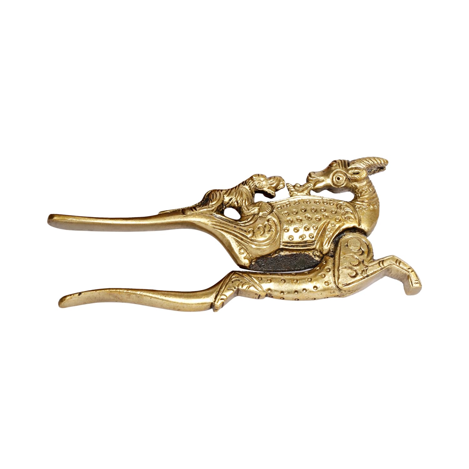 ARTVARKO Emporte-pièce en laiton motif cerf ethnique Supari Betel Cutter Sudi Sarota Cracker Akhrot/Noyer Sudi & Adkitta 12,7 cm
