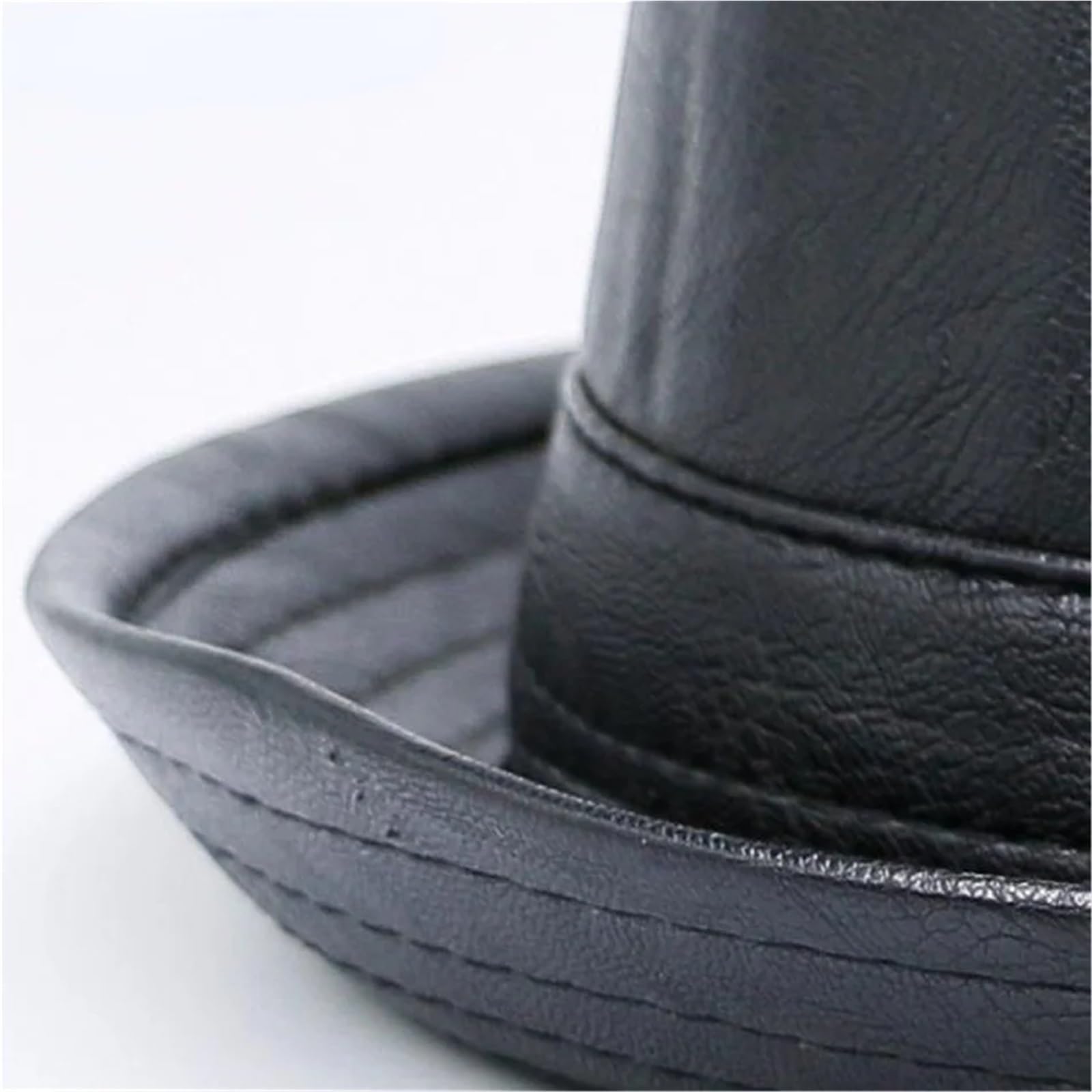 Cappelli Pork Pie Cappello da Uomo in Pelle Nera Trilby, Berretto Fedora, retrò Donna, Cappelli Autunnali, Vintage Jazz