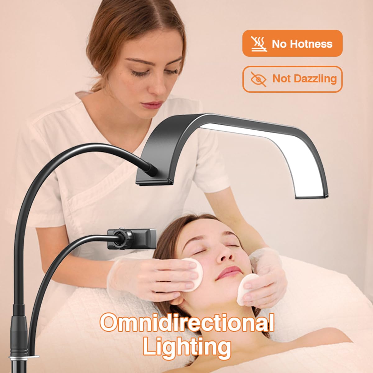 ayex Ściemniana lampa półksiężycowa z regulacją temperatury barwowej, uchwyt na telefon, pilot zdalnego sterowania, kolor biały