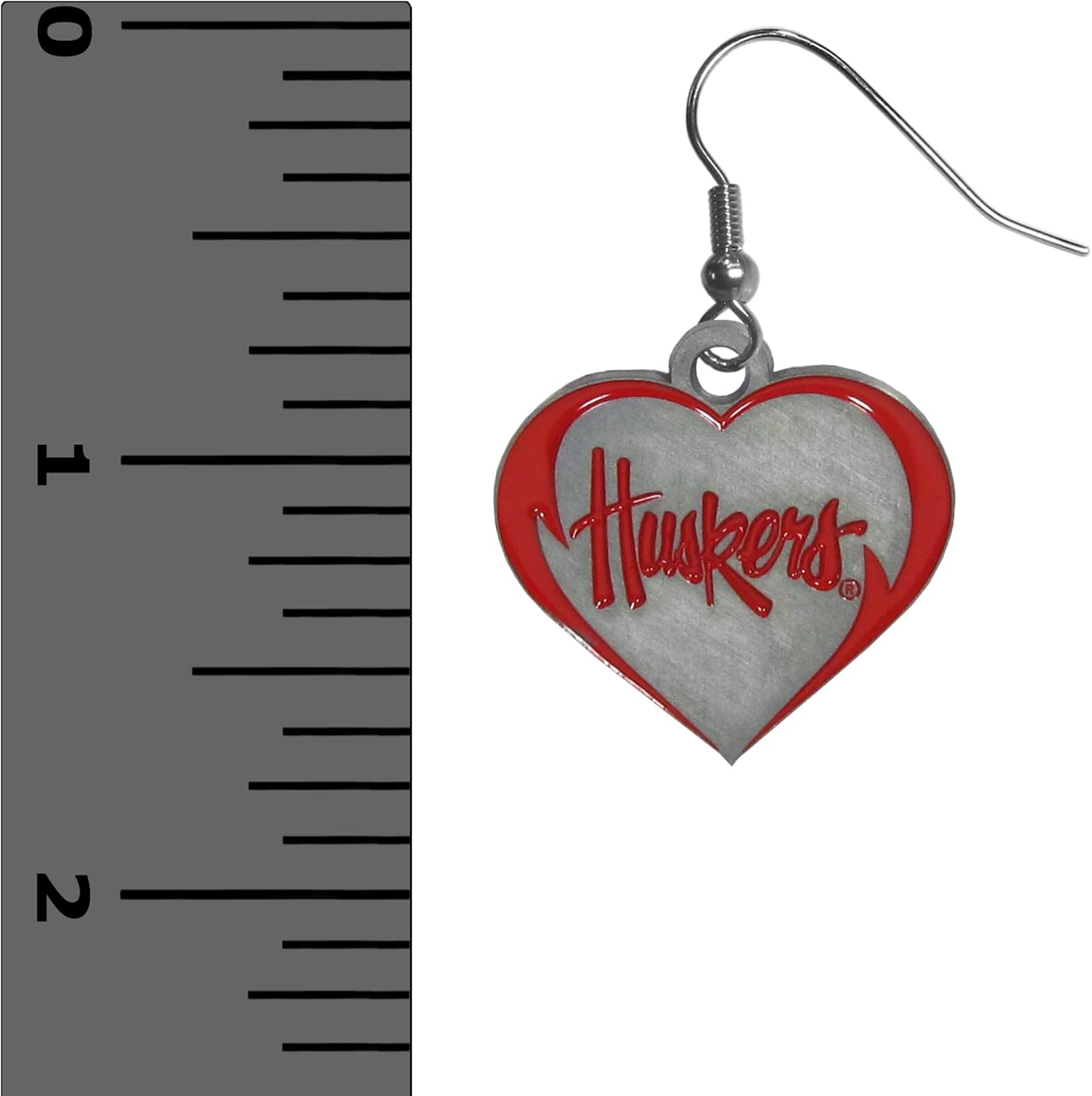 Siskiyou Sports NCAA Nebraska Cornhuskers Heart Dangle Earrings, Team Colors,One Size - Image 4