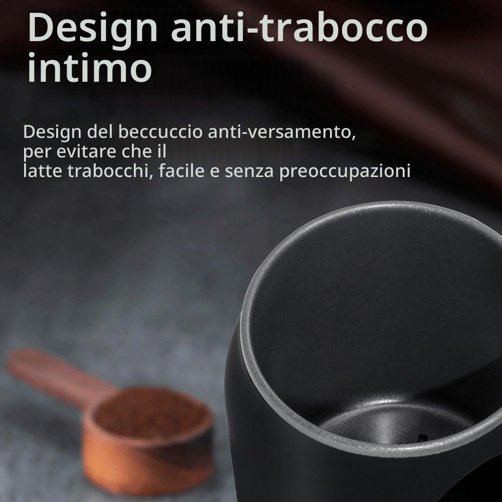Generico Macchina per Cioccolata Calda, Montalatte Automatico 4 in 1, Riscaldamento Efficiente da 500 W, Grande capacità di 450 Ml, Design Anti-rovesciamento E Rivestimento Antiaderente