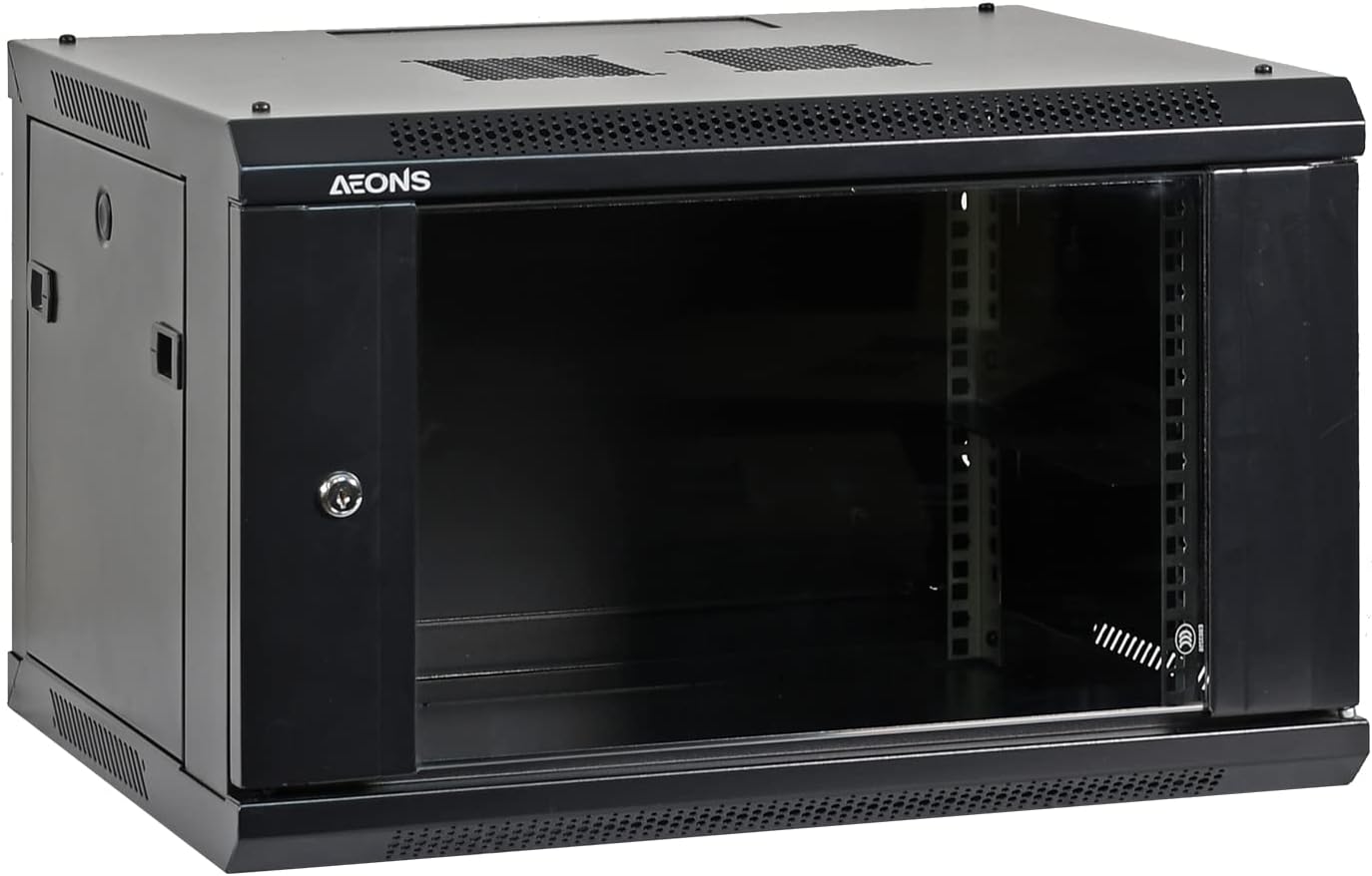 AEONS 6U Professional Wall Mount Network Server Cabinet Enclosure 19-Inch Server Network Rack 16-Inches Deep Black.