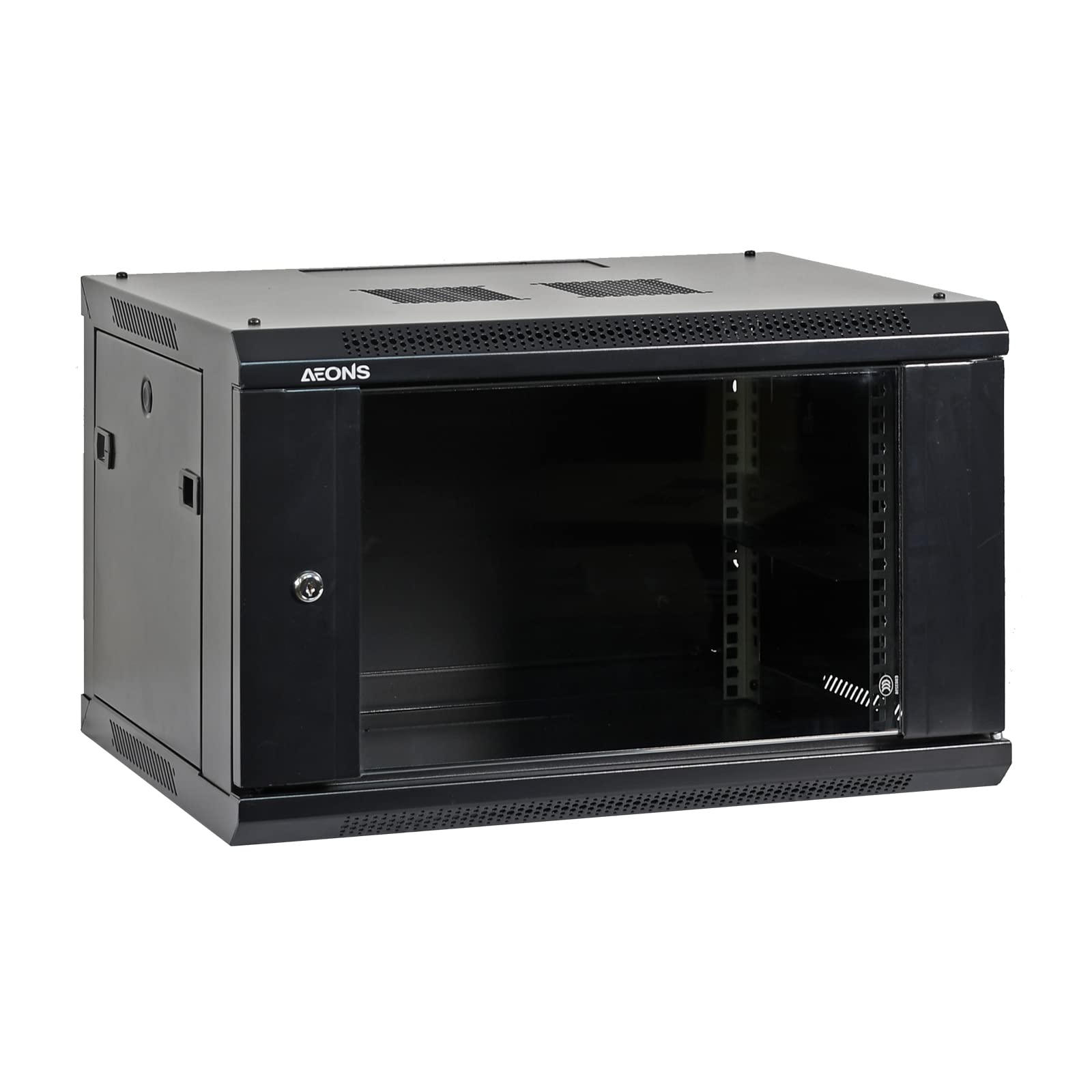 AEONS 6U Professional Wall Mount Network Server Cabinet Enclosure 19-Inch Server Network Rack 16-Inches Deep Black.